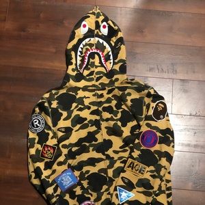 Bape 1st Camo Multi Logo Shark Full Zip Hoodie